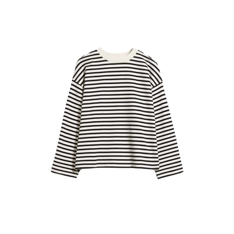 Image of ARMEDANGELS Womens striped sweatshirt ARMEDANGELS Frankaa Noir Female L
