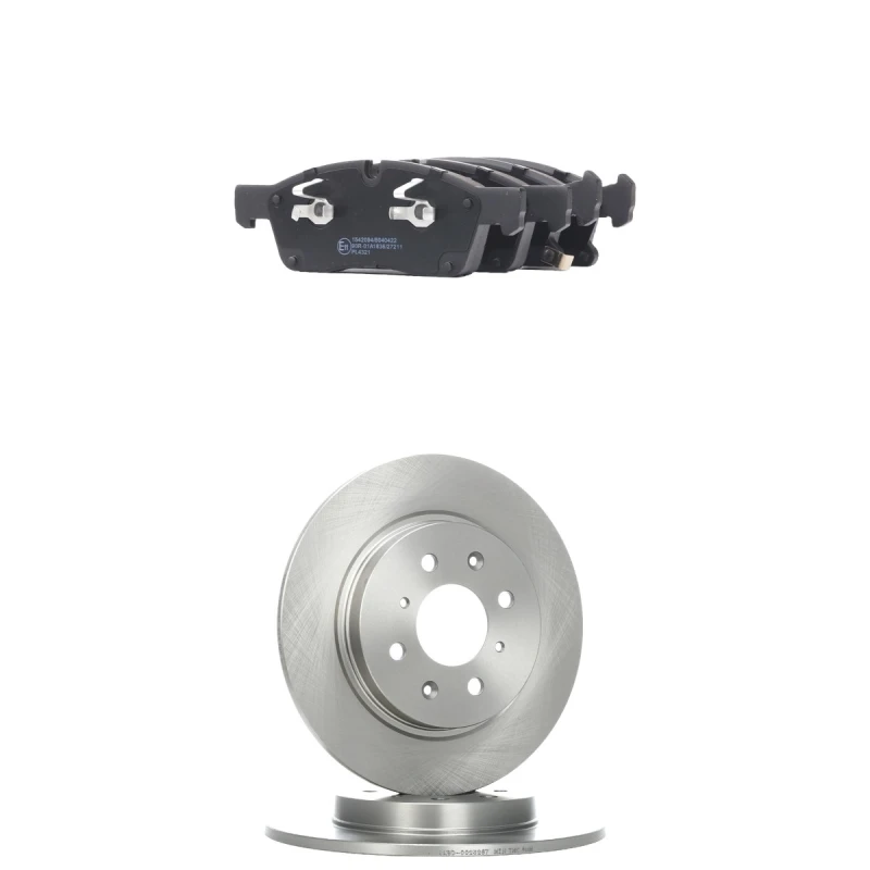 Image of RIDEX 3405B1974 Brake disc and pads set Front Axle, Brake Disc Type: internally vented, with acoustic wear warning Brake Set,disc brakes (3405)