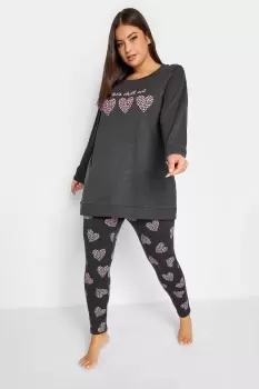 image of Heart Print Lounge Set