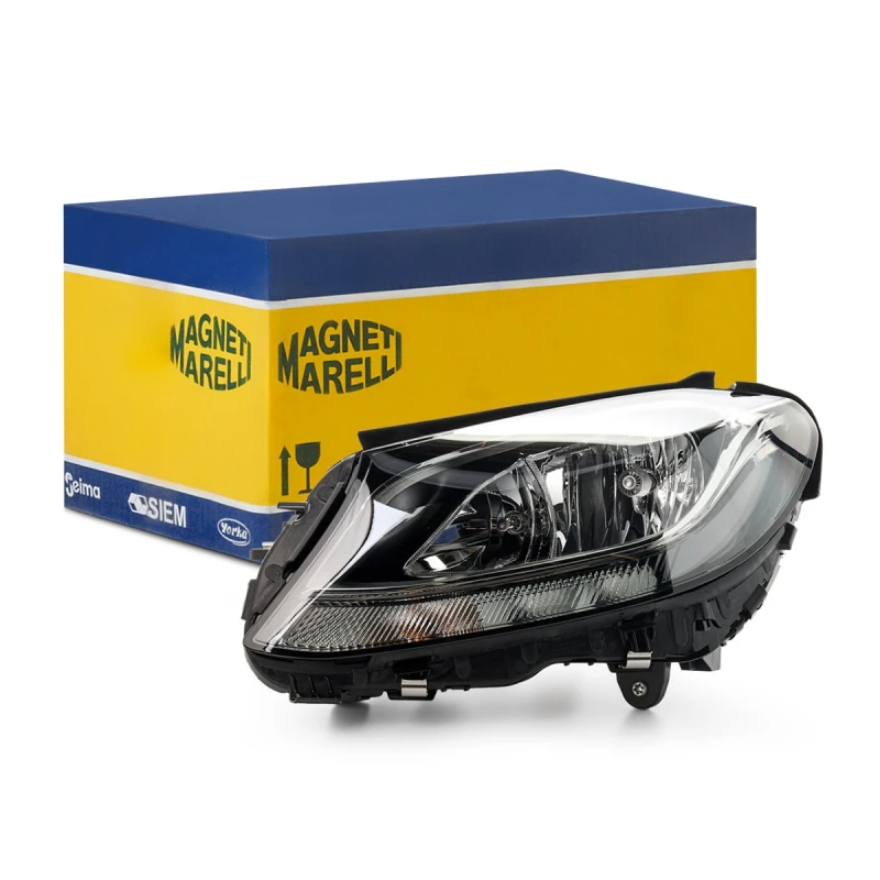 Image of MAGNETI MARELLI 710301284203 Headlights H7, without LED control unit for daytime running-/position ligh, Left, with bulbs, Halogen Headlight (259)