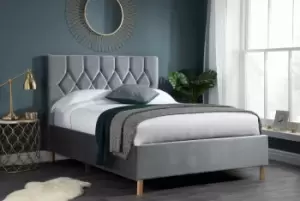 Image of Birlea King Loxley Fabric Bed Grey