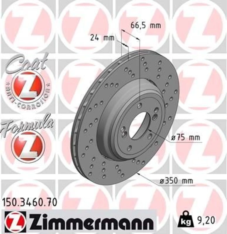 Image of ZIMMERMANN Brake disc ZIMMERMANN 150.3460.70