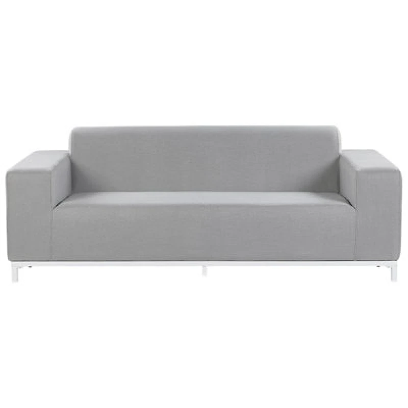 Image of Beliani Garden Sofa 3 Seater Rovigo Light Grey