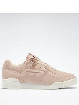 image of Reebok Workout Lo Plus - Pink/White, Size 3, Women