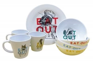 image of OLPRO EAT OUT Melamine set 16 Piece