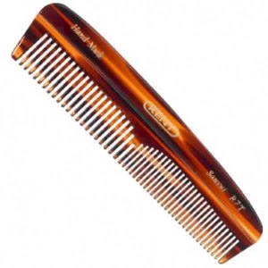 image of Kent R7T Handmade Tortoiseshell Effect Fine/Coarse Pocket Comb