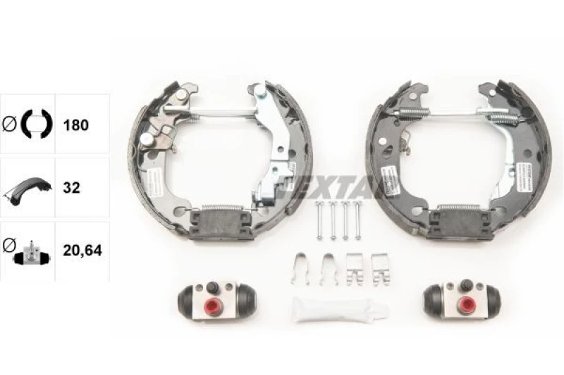 Image of TEXTAR 84054300 Brake Set, drum brakes with adjuster, with handbrake lever Aluminium Brake Set,drum brakes (3859)