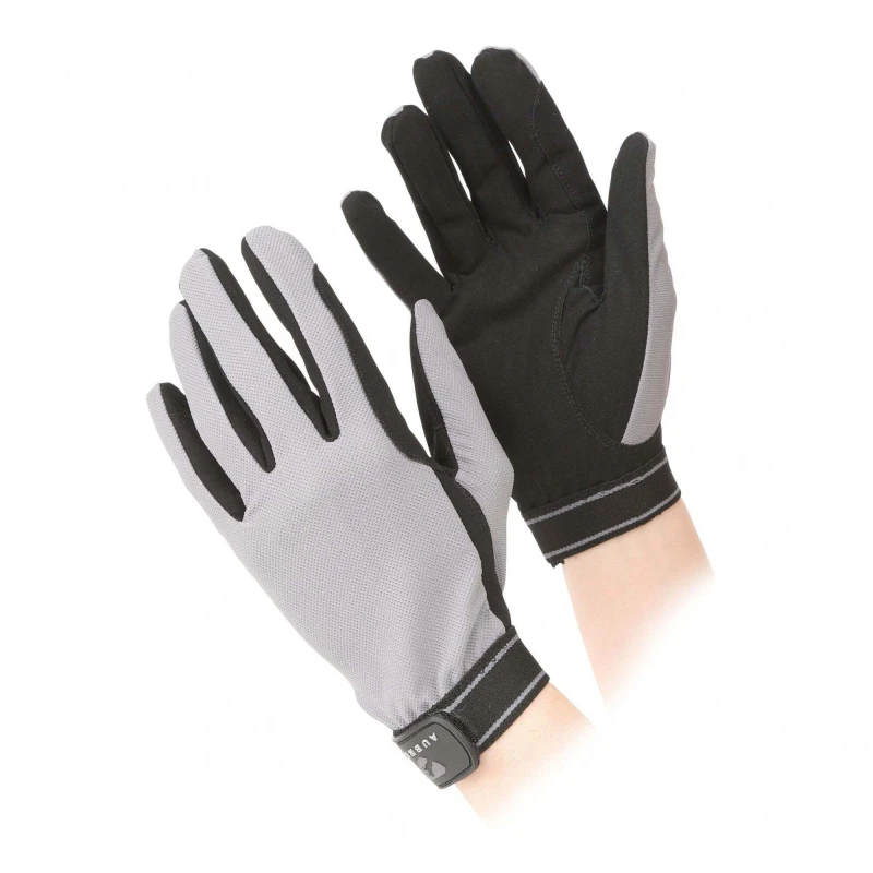 Image of Aubrion Aubrion Mesh Riding Gloves in Grey Size: large Grey L Unisex 5059958722460