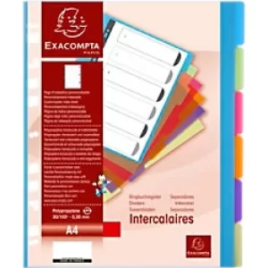 Image of Dividers Translucent PP Chromaline A4, 6 Part, Plain, Pack of 25