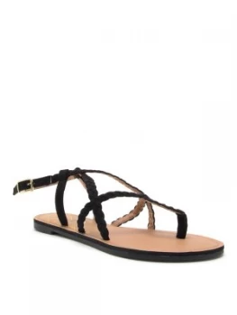 image of Qupid Athena Strappy Sandal Black