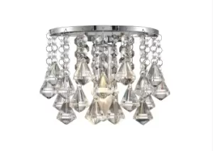 image of Acton Wall Lamp 1 Light E14 Switched Polished Chrome, Prism Crystal