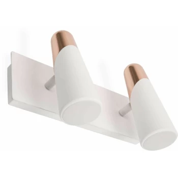 Image of Faro Lao - LED 2 Light Indoor Adjustable Wall Spotlight White, Copper