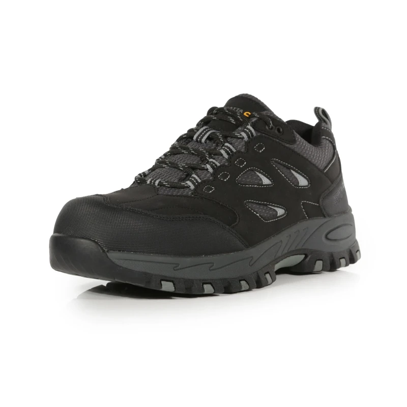 Image of Regatta Mudstone Low Safety Boots Black/Granit unisex UK 6