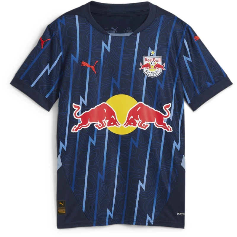 Image of Puma Red Bulls Salzburg Away Football Shirt 2024 2025 Adults - Blue Blue 13 - 14 Years
