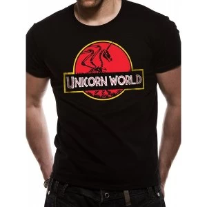 image of Cid Originals - Unicorn World Mens Large T-Shirt - Black