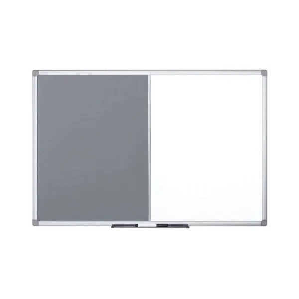 image of Bi-Office Maya Combination Boad Gey Felt/Magnetic Whiteboad Aluminium Fame 1800x