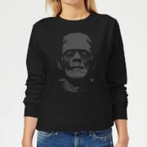 Image of Universal Monsters Frankenstein Black and White Womens Sweatshirt - Black