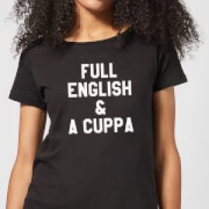 Image of Full English and a Cuppa Womens T-Shirt - Black - 3XL