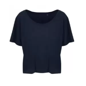 image of Ecologie Womens/Ladies Daintree EcoViscose Cropped T-Shirt (L) (Navy)