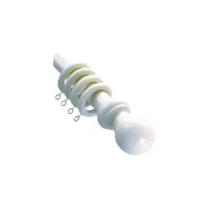 Image of Speedy County 28mm Wood Curtain Pole Set, White, 120 Cm