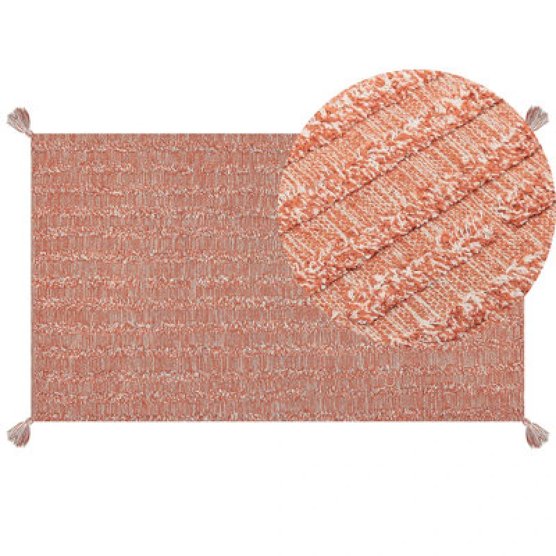 Image of Beliani Rug Mugla Orange 80 X 150 Cm Cotton
