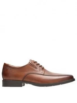 Image of Clarks Tilden Walk Shoes - Tan, Dark Tan Leather, Size 9, Men