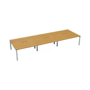 image of Jemini 6 Person Bench Desk 4800x1600x730mm Beech/White KF809500