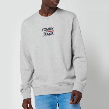 Image of Tommy Jeans Mens Essential Crew Sweat - Light Grey Heather - XXL