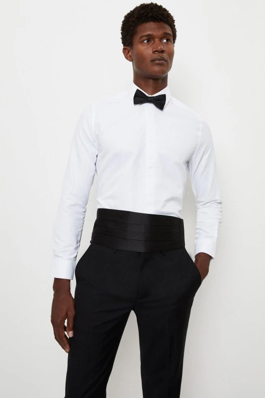 Image of Burton Mens Black Bow Tie And Cummerbund Set Black One Size Male BBB02808