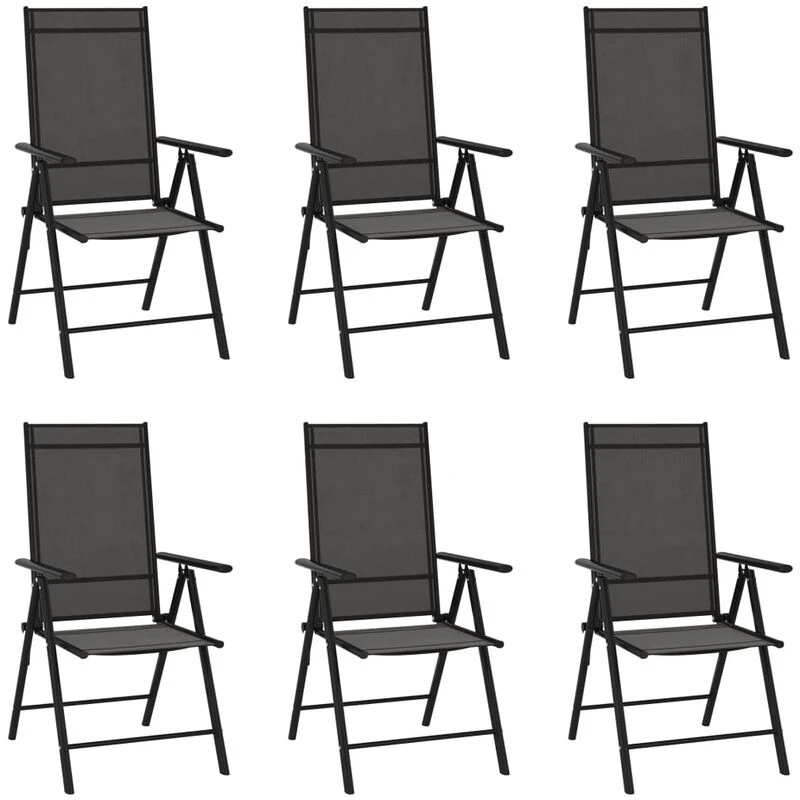 Image of VIDAXL Vidaxl - Folding Garden Chairs 6 pcs Textilene Black 8720286108260