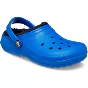 image of Crocs Boys Kids Classic Fuzzy Lined Lightweight Clogs UK Size 1 (EU 32-33)