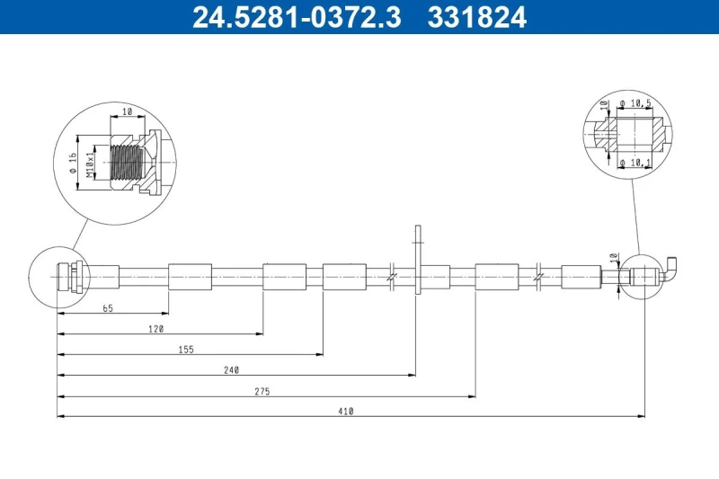 Image of Brake hose ATE 24.5281-0372.3