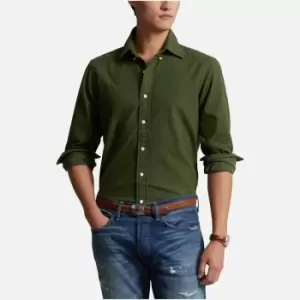 Image of Polo Ralph Lauren Embroidered Logo Cotton Flannel Shirt - S