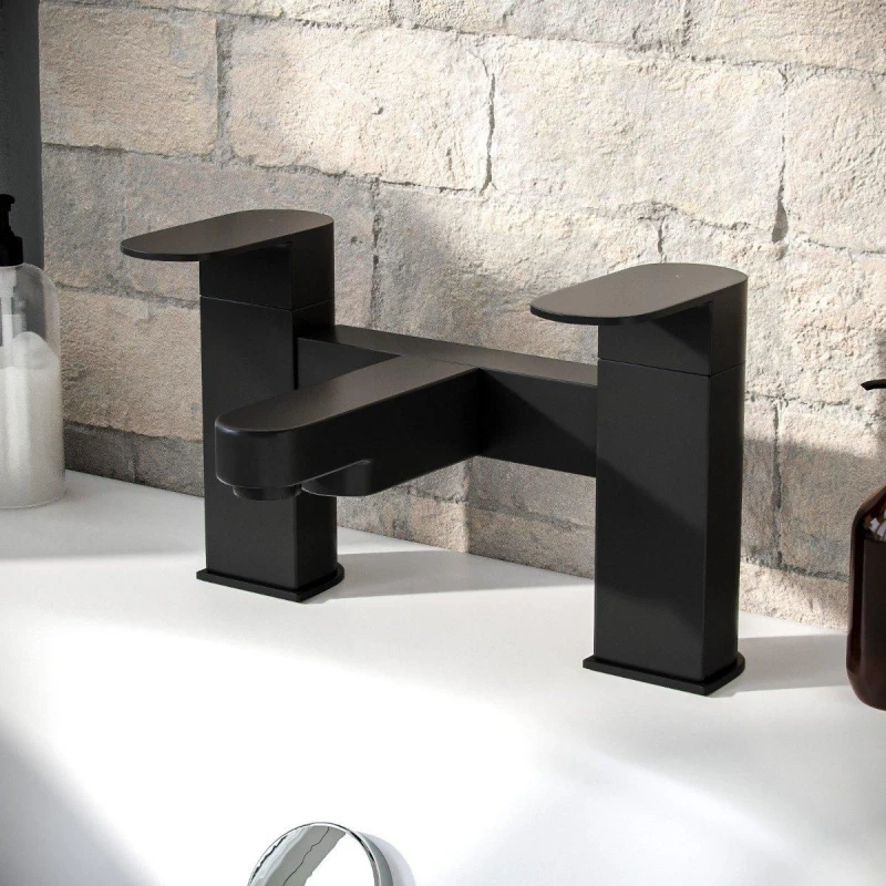Image of Nes Home Kento Mono Basin Mixer, Bath Filler & Waste Matte Black unisex