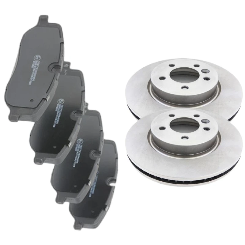 Image of RIDEX 3405B2602 Brake disc and pads set Front Axle, Brake Disc Type: internally vented, prepared for wear warning indicator Brake Set,disc brakes (34