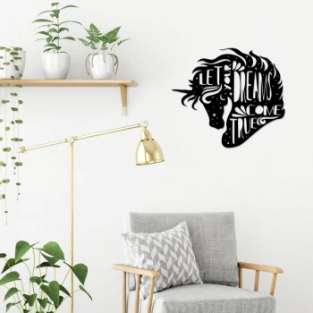 Image of Dreams Come True Black Decorative Metal Wall Accessory