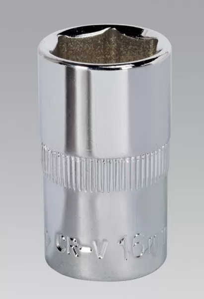 Image of Genuine SEALEY SP1216 WallDrive® Socket 16mm 1/2Sq Drive Fully Polished