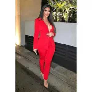 Image of I Saw It First Red Tailored Cigarette Trousers - Red