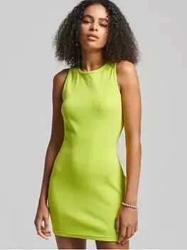 Image of Superdry Code Surplus Jersey Dress - Lime Green, Size 10, Women