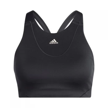 Image of adidas Medium-Support High-Neck Yoga Bra Womens - Carbon