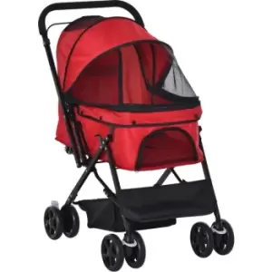 Image of PawHut Pet Stroller Dog Foldable Travel Carriage with Reversible Handle