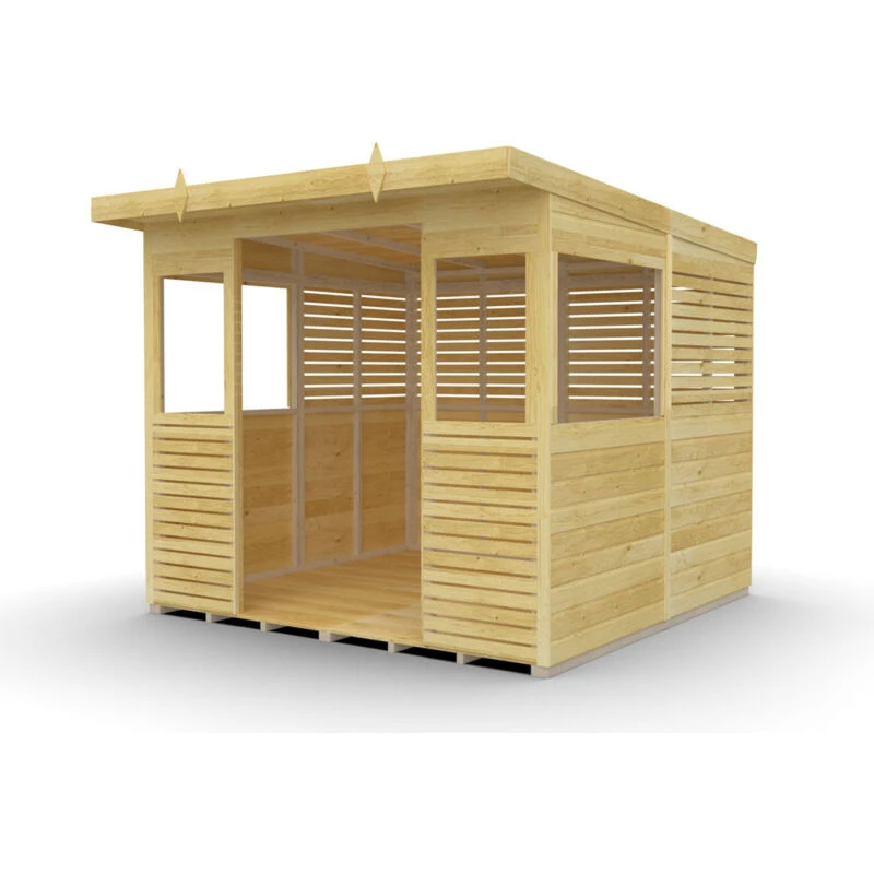 Image of DIY Sheds 8 x 8 BBQ/Outdoor Kitchen Shelter, Brown 8X8PBBQFF