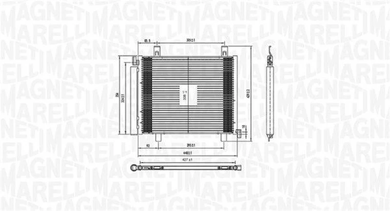 Image of MAGNETI MARELLI Air conditioning condenser MAGNETI MARELLI 350203836000