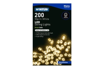 image of Status Stockholm 200 LED String Lights - Warm White, 21m