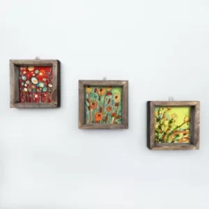 Image of UKZM018 Multicolor Decorative Framed MDF Painting (3 Pieces)