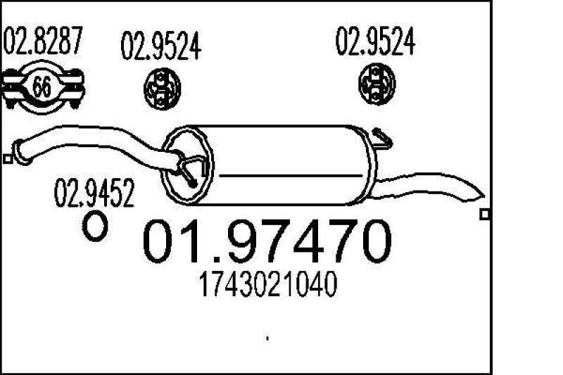 Image of MTS 01.97470 Rear silencer End Silencer (3437)