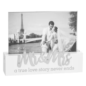 Image of Loving Script Photo Frame Mr & Mrs