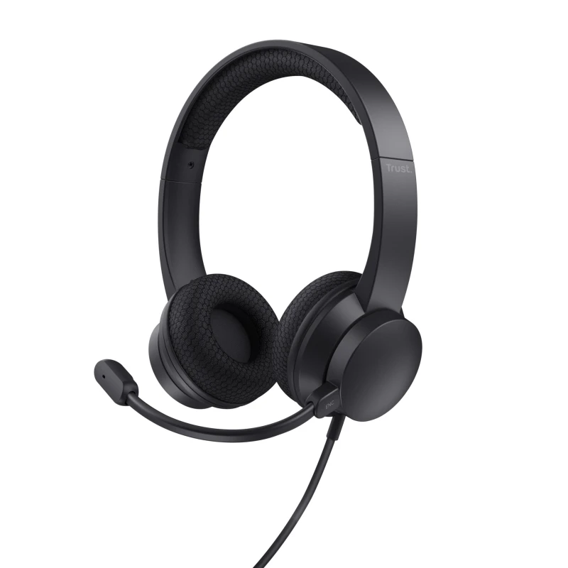 Image of Trust Trust Ayda PC On-ear headset Corded (1075100) Stereo Black Noise cancelling Headset, Volume control, Microphone mute 25089