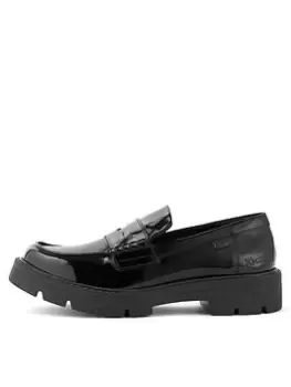 Image of Kickers Kori Leather Loafers - Black, Size 4, Women