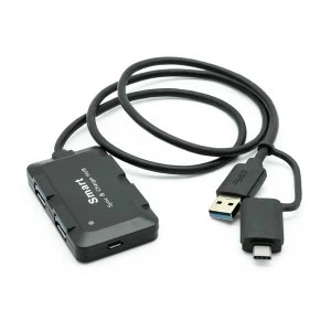 Image of Dynamode USB-C Type-C To Dual-Personality 4-Port USB3 Hub & Pd Charge - Black